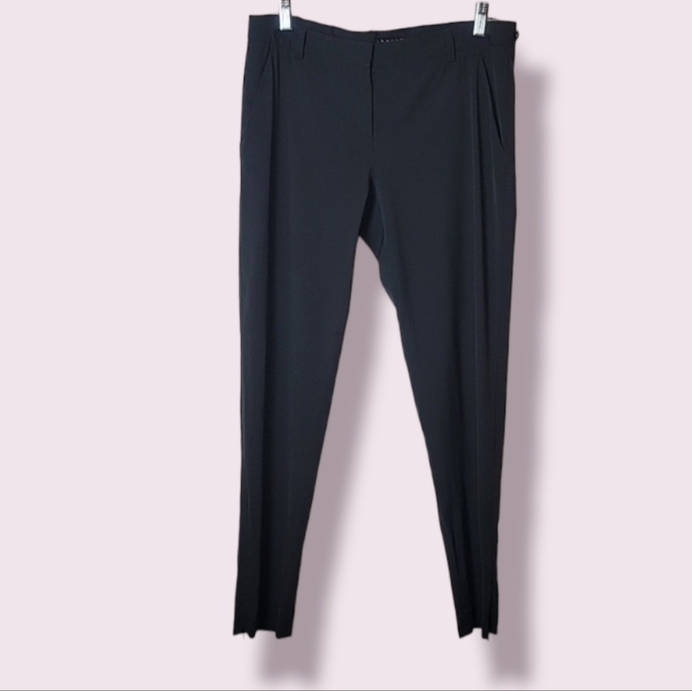 Theory Straight Leg Black Career Pants With Zippered Hems Size 8